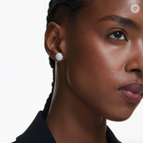 Orecchini a lobo Idyllia Taglio misto, Fiocco Di Neve, Bianchi, Placcato rodio Ref. 5691483