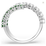 Anello Swarovski  Matrix Taglio misto, Verde, Placcato rodio Ref. 5722457