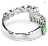 Anello Swarovski  Matrix Taglio misto, Verde, Placcato rodio Ref. 5722457
