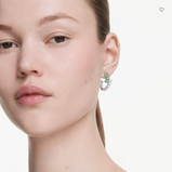 Orecchini a cerchio Matrix Taglio misto, Verdi, Placcato rodio Ref. 5732264