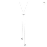 Swarovski Collana Pendente a Y Una Angelic Taglio Round, Bianco, Placcato rodio