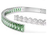 Bracciale Swarovski rigido Matrix Taglio misto, Verde, Placcato rodio Ref. 5722461