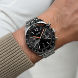 Orologio Cluse Aravis Dual Timer Watch Steel Black Silver Colour CW25603
