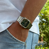 Orologio Cluse Quadrus Watch Steel Green Silver Colour CW25702