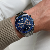 Orologio Cluse Aravis Dual Timer Watch Steel Blue Silver Colour CW25601