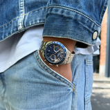 Orologio Cluse Aravis Dual Timer Watch Steel Blue Silver Colour CW25601