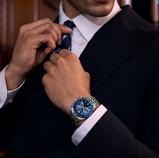 Orologio Cluse Aravis Dual Timer Watch Steel Blue Silver Colour CW25601