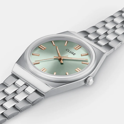 Orologio Retro 70's Watch Steel Sage Green Silver Colour CW35103