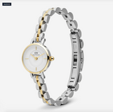 Orologio Daniel Wellington Petite Mini Arch 3-Link Two Tone Gold Bianco Bicolore Ref. DW00100923