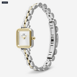 Orologio Daniel Wellington Quadro Mini Arch 3-Link Two Tone Gold Bianco Bicolore Ref. DW00100925
