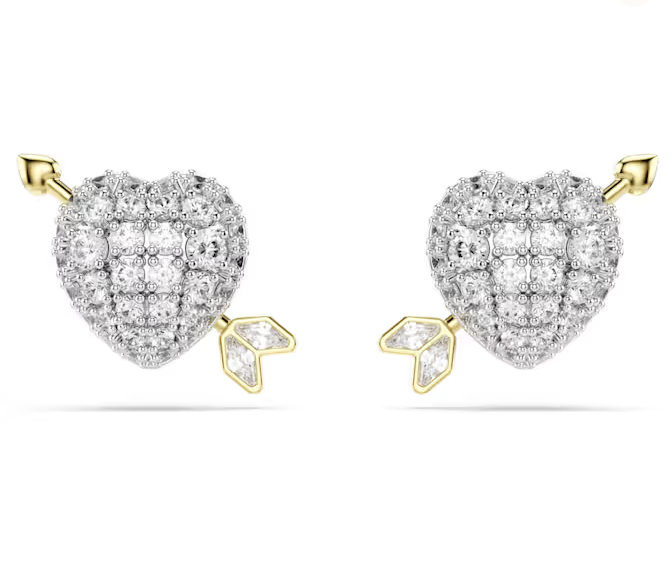 Orecchini Swarovski a lobo Idyllia Taglio misto Cuore con freccia Bianchi Mix di finiture ref. 5737298