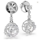 Orecchini Swarovski pendenti Constella Taglio Round,Dancing stone Bianchi Placcato rodio Ref. 5738194