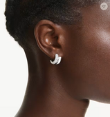 Orecchini Swarovski a cerchio Dextera Taglio Round Mini Bianchi Placcato rodio Ref. 5738197