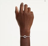 Bracciale Swarovski  Braccialetto  Bracciale rigido Dextera Taglio Round Bianco Placcato rodio Ref. 5743569