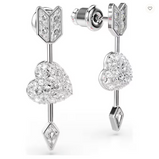 Orecchini Swarovski pendenti Idyllia Taglio misto Cuore con freccia Bianchi Placcato rodio Ref. 5749602
