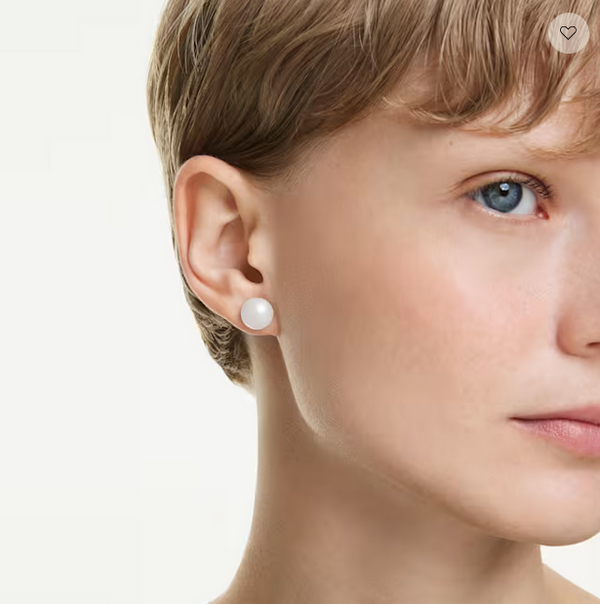 Orecchini Swarovski a lobo Matrix Crystal Pearl Bianchi Placcato rodio Ref. 5747752