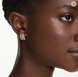 Orecchini Swarovski a cerchio Hyperbola Taglio Round Mini Bianchi Placcato rodio REf. 5737110