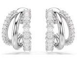 Orecchini Swarovski a cerchio Hyperbola Taglio Round Mini Bianchi Placcato rodio REf. 5737110