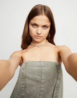 Collana UNOde50 Ciondolo a sfere placcato argento Sterling con sfera centrale di maggiori dimensioni Ref. COL1995