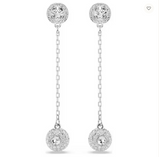 Orecchini a lobo pendenti Una Angelic Taglio Round, Bianchi, Placcato rodio REf.5732273