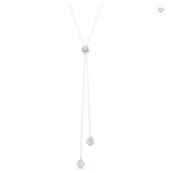 Swarovski Collana Pendente a Y Una Angelic Taglio Round, Bianco, Placcato rodio