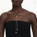 Swarovski Collana Pendente a Y Una Angelic Taglio Round, Bianco, Placcato rodio