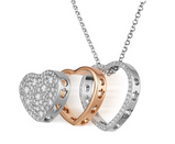 Collana Roberto Giannotti in Argento con 3 Cuori Pendenti e Zirconi bianchi Ref. GIA448