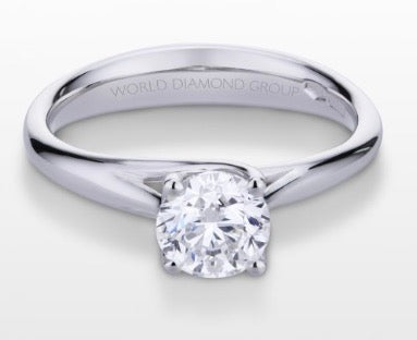 Anello solitario Valentino WDG in oro bianco 18 ct. e diamante centrale 0,10 ABTRESOL