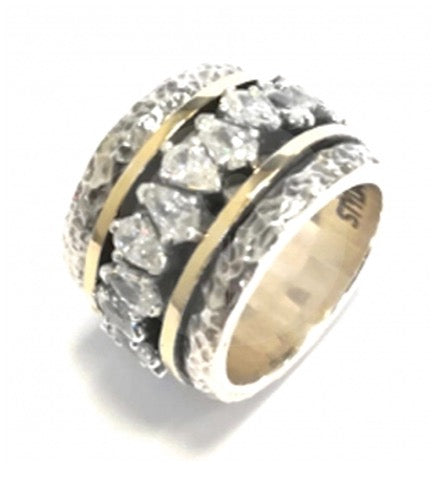 Anello Styliano con gocce di zirconi AR9