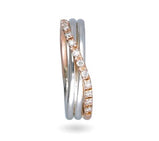 ANELLO FILODELLAVITA 3 FILI ORO ROSA 9KT. e Argento AN8ARBT