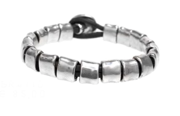 Foundry Bracciale da uomo regolabile in pelle intrecciata nera Foundry Bracciale da uomo regolabile in pelle intrecciata nera